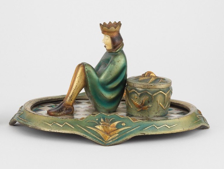 Roland Paris (1894 - 1945) - Necessaire da scrivania in Bronzo e Madreperla -Austria Inizi 900